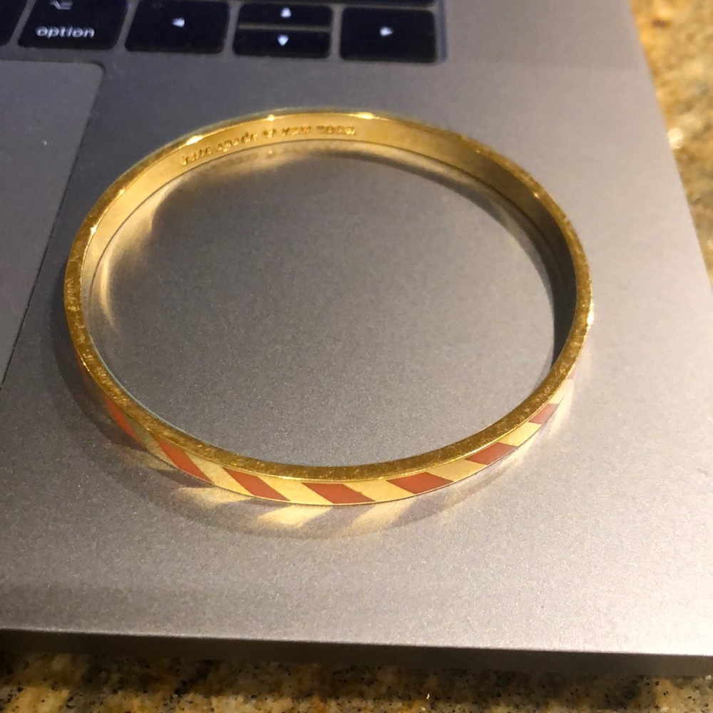 EUC kate spade gold and orange bangle bracelet